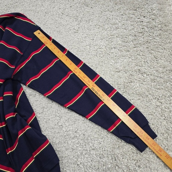 Eddie Bauer Shirt Mens Small Blue Red Striped Long Sleeve Pullover Preppy READ - Picture 11 of 12